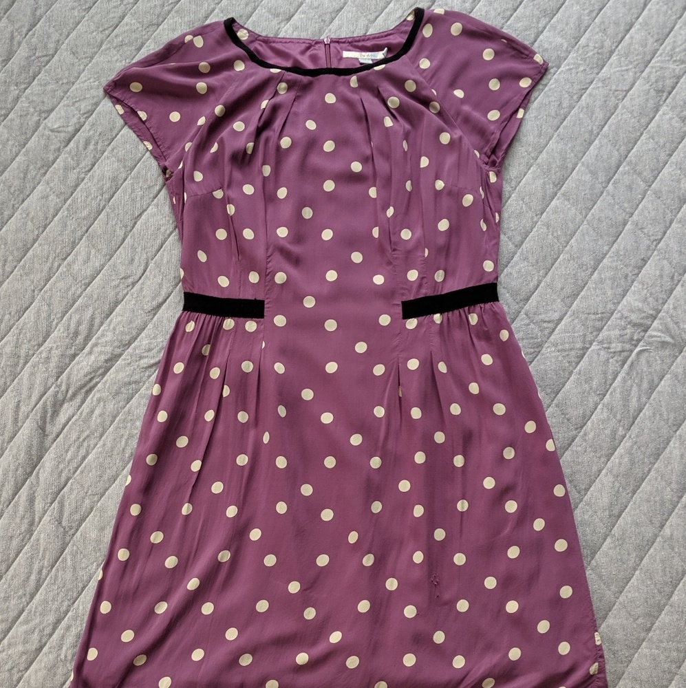 Boden Size 12 Polka Dot Purple Dress